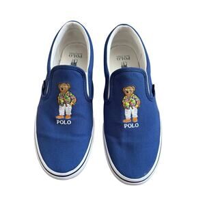 POLO RALPH LAUREN Men's Keaton Polo Beach Royal Bear Slip-On Sneaker US 10